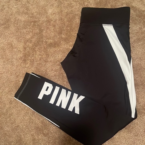 PINK Victoria's Secret Pants - Victoria’s Secret pink cozy large black and white leggings